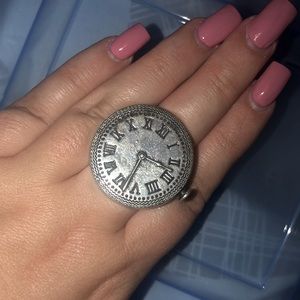 Clock fashion ring